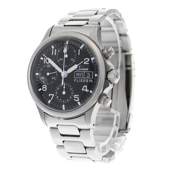 Sinn Freeger 356 Chronograph day date black Dial Automatic Men's Watch_900976 - Picture 3 of 6